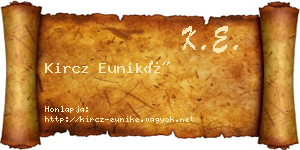 Kircz Euniké névjegykártya